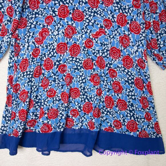 ModCloth rose print Outgoing Guidance Surplice Top, size 2X - Picture 14 of 16